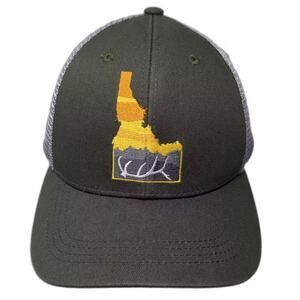 RepYourWater Trucker Hat Green Gray Idaho OS Adjustable Mesh Snapback Mountain